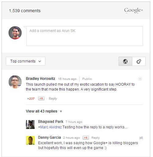 google plus comments for blogger blog