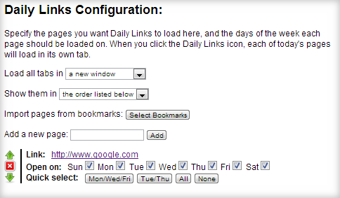 Daily Links Chrome Plugin