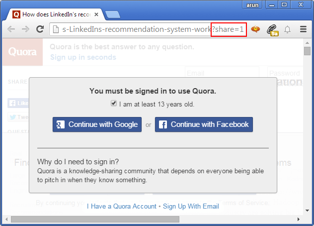 see all quora answers without sign up