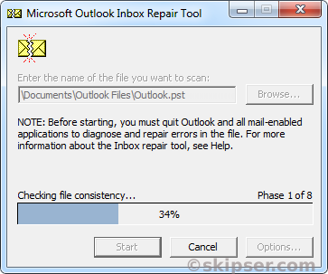 Scanpst outlook pst file repair window 2