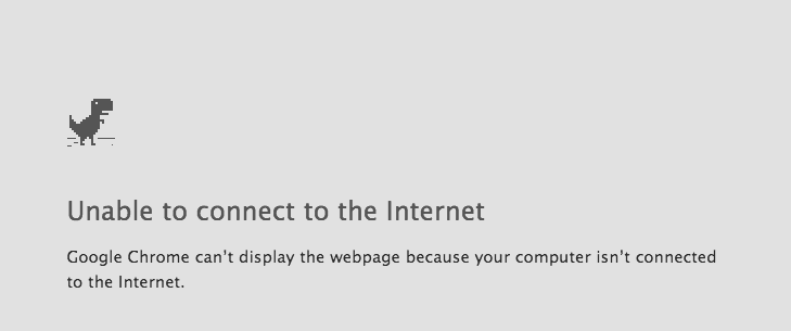 Play google chrome T-Rex dinosaur game without turning off internet 