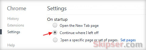 Reopen all previous tabs in chrome.