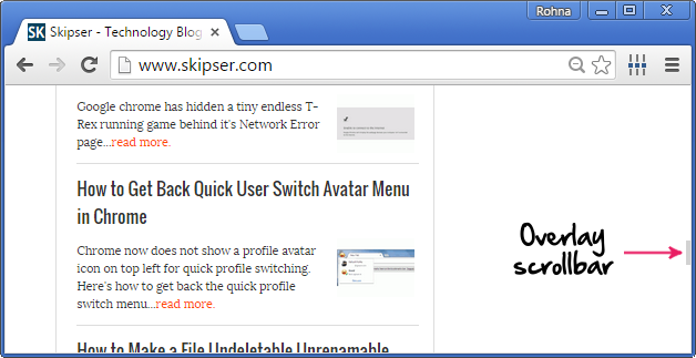 chrome overlay scrollbar
