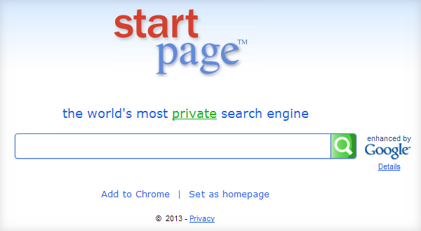 startpage search