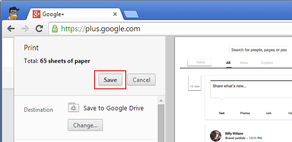 Saving to Google Drive