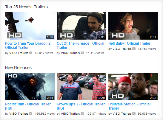 Youtube hollywood movie trailers
