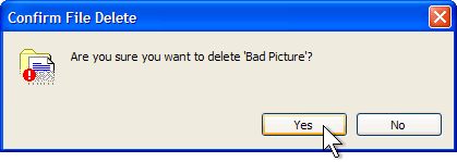 Windows delete confirmation