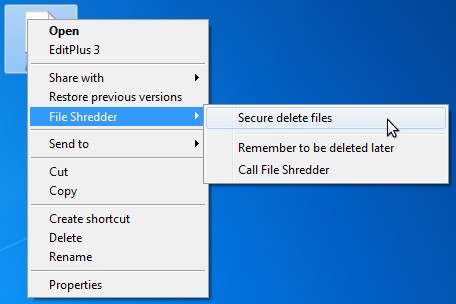 File Shredder Right Click Context Menu