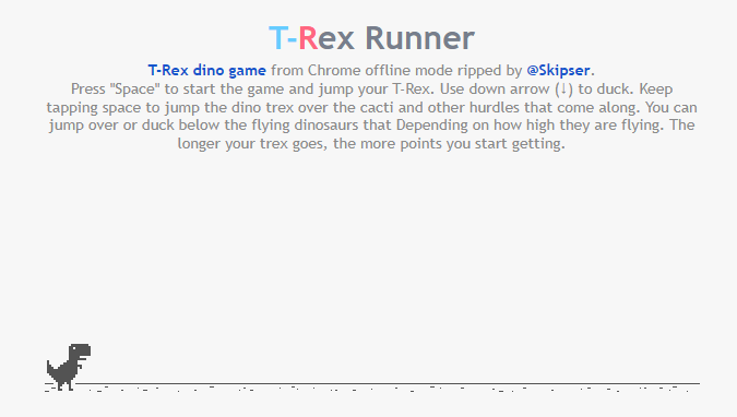Dino Game  Play T-Rex Runner